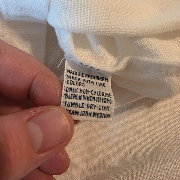 Polo Ralph Lauren White Long Sleeve Polo Shirt Men’s Size L 100% Cotton Vintage - Picture 7 of 8